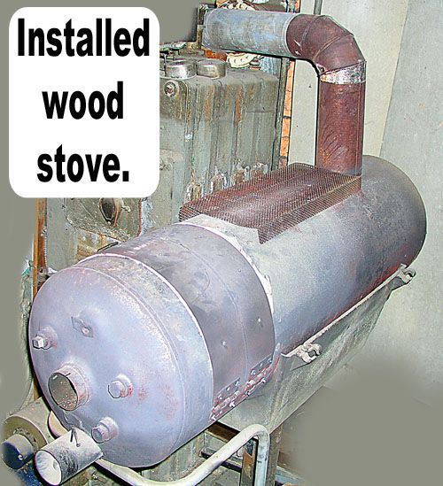 Печка на дърва от стар котел за отопление на вода