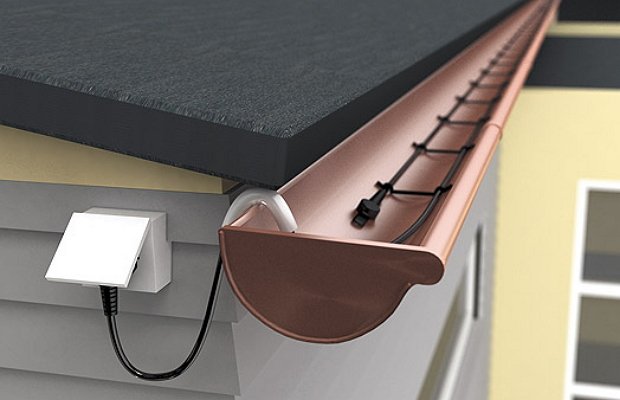 Снимка на кабел за отопление на метални улуци