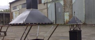 Изпускателен чадър над барбекюто